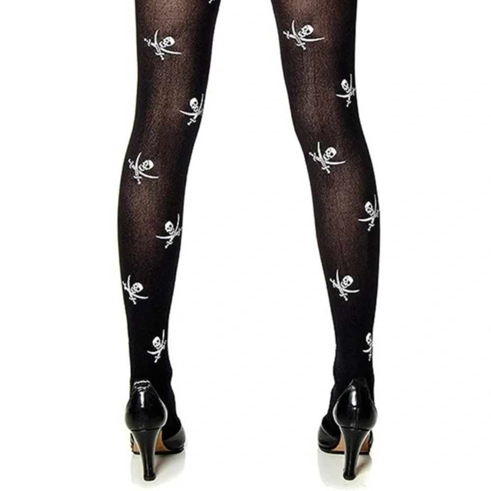 Blue Banana Skull & Swords βοΈ Tights, O/S π3/$15 - Picture 2 of 8